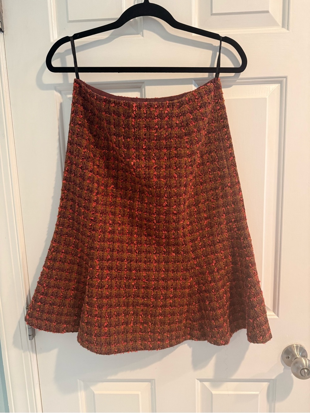 Charles Gray London Boucle A-Line Skirt Size 6 Brown Rust Textured Lined